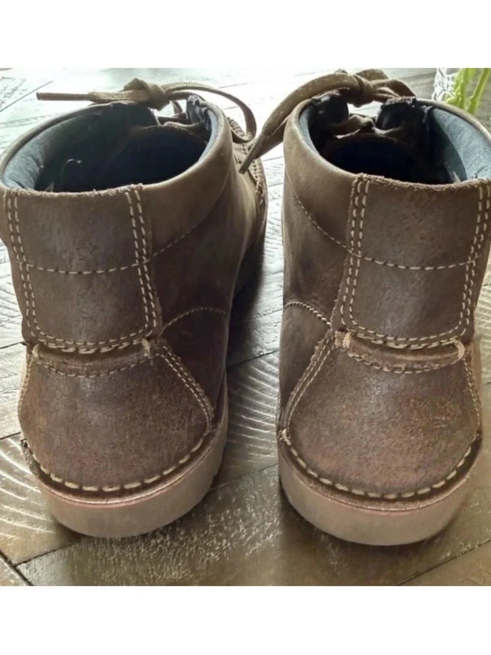 CLARKS Vargo Leather Boots Chukka Dark Brown Men’s Size 11.5 utility preppy